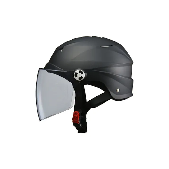 リード工業 シールド付きハーフヘルメット マットブラック LL RE-41