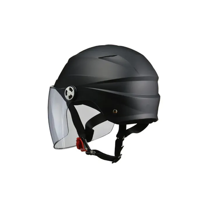 リード工業 シールド付きハーフヘルメット マットブラック LL RE-41