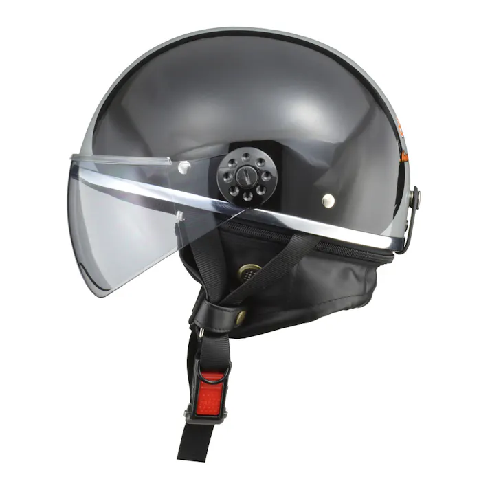 リード工業 O-ONE シールド付きハーフヘルメット ブラック/シルバー