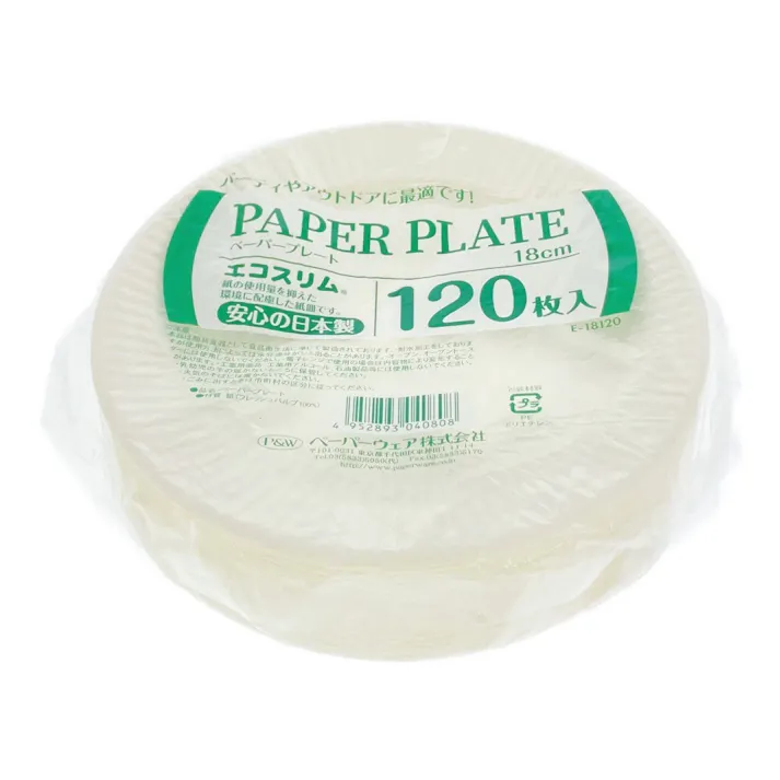 エコスリムペーパープレート 18cm 120枚