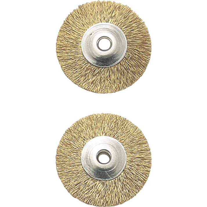【CAINZ-DASH】キソパワーツール マイクログラインダー用先端工具 ワイヤーブラシ 2枚 ディスク型 (真鍮) 28962【別送品】