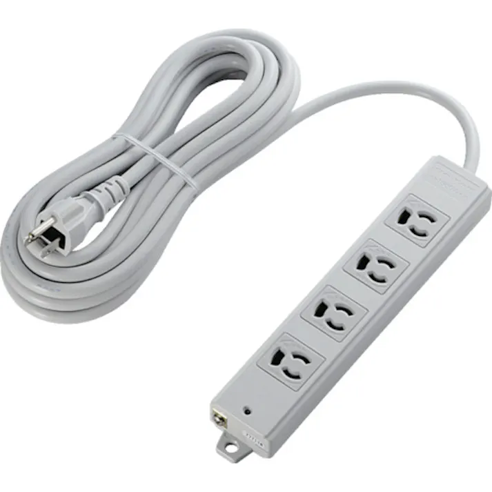 【CAINZ-DASH】エレコム RoHS対応 3P 抜け止 マグネット 4個口 5.0m グレー T-WRM3450LG/RS【別送品】