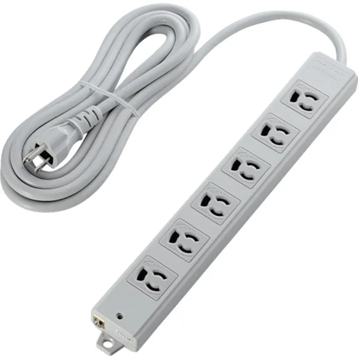 【CAINZ-DASH】エレコム 工事用タップ EURoHS指令準拠 抜け止 3P マグネット 6個口 3.0m グレー T-WRM3630LG/RS【別送品】