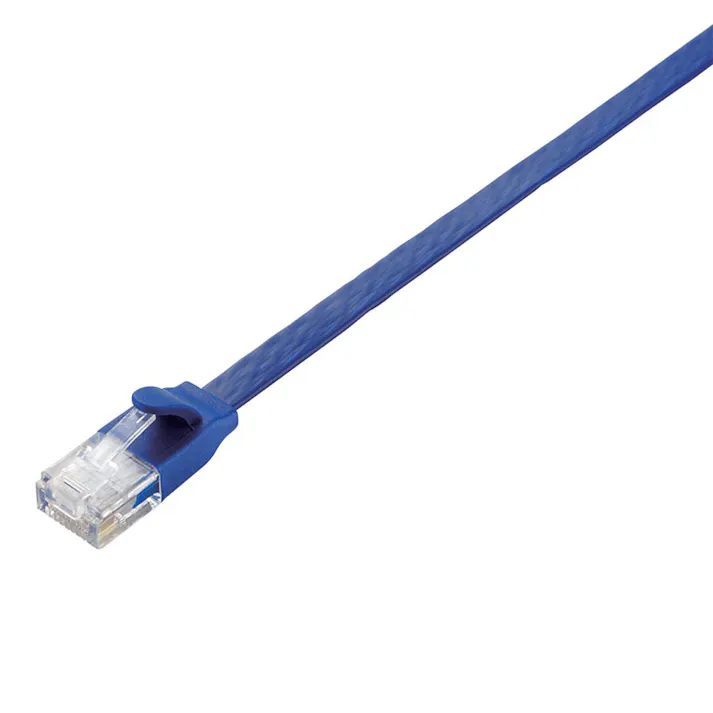 エレコム フラットLANケーブル Cat6A用 ブルーメタリック 3m