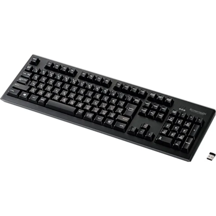 【CAINZ-DASH】エレコム 2.4GHzワイヤレスプレミアムメンブレンフルキーボード ブラック TK-FDM088TBK【別送品】