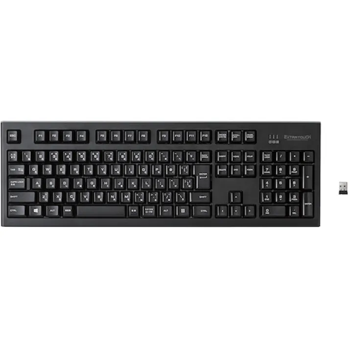【CAINZ-DASH】エレコム 2.4GHzワイヤレスプレミアムメンブレンフルキーボード ブラック TK-FDM088TBK【別送品】