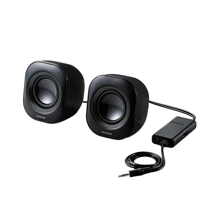 エレコム パソコン用2.0chスピーカー ACアダプタ給電モデル ブラック MS-P08ABK