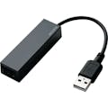 【CAINZ-DASH】エレコム ＵＳＢ２．０　ＬＡＮアダプター　Ｔｙｐｅ－Ａ　ブラック EDC-FUA2-B【別送品】