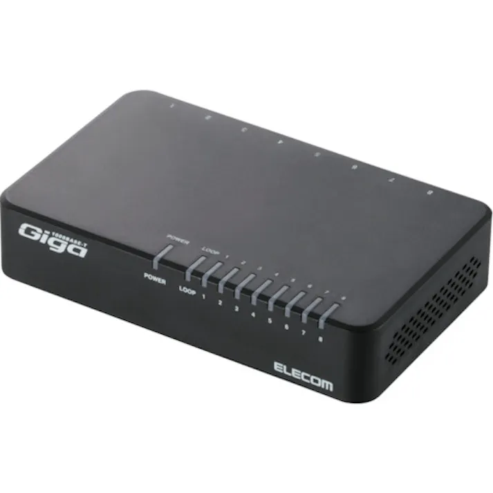 【CAINZ-DASH】エレコム 1000BASE-T対応スイッチングハブ EHC-G08PA2-B【別送品】