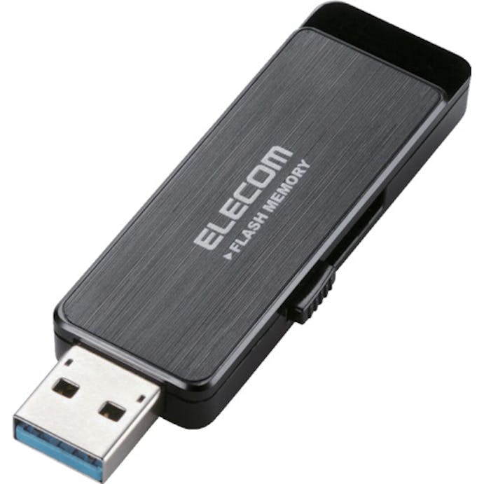 【CAINZ-DASH】エレコム ＵＳＢ３．０フラッシュ　３２ＧＢ　ＡＥＳセキュリティ機能付　ブラック MF-ENU3A32GBK【別送品】