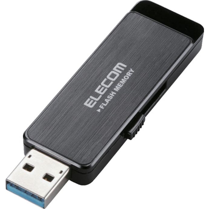 【CAINZ-DASH】エレコム ＵＳＢ３．０フラッシュ　８ＧＢ　ＡＥＳセキュリティ機能付　ブラック MF-ENU3A08GBK【別送品】