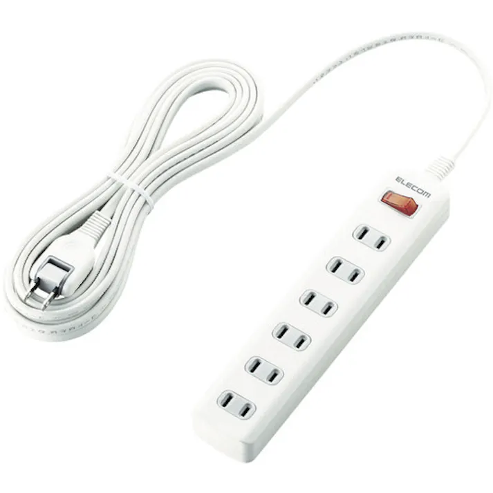 【CAINZ-DASH】エレコム オフィス用タップ 一括スイッチ付 雷ガードタップ 6個口 5m T-K3A-2650WH【別送品】