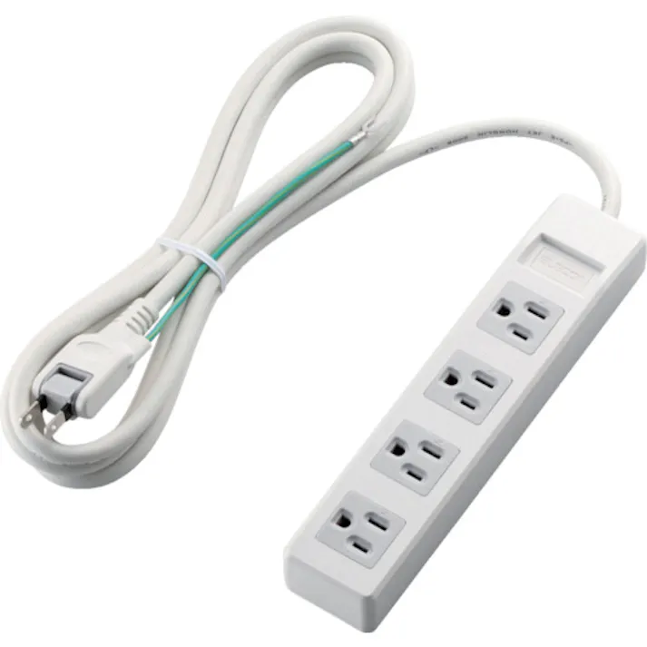 【CAINZ-DASH】エレコム 3pinタップ スタンダード 4口 2.5m ホワイト T-T1A-3425WH【別送品】