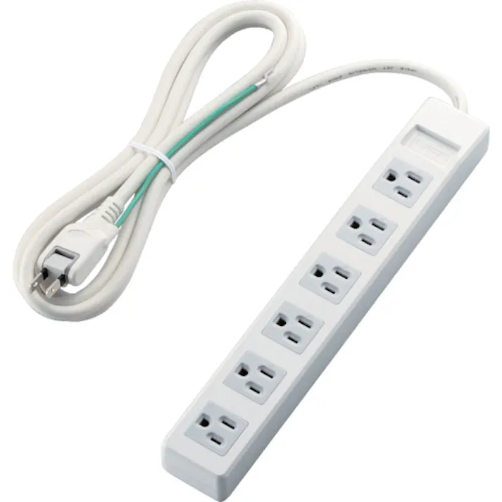 【CAINZ-DASH】エレコム オフィス用タップ 3ピンプラグ マグネット付 6口 2.5m ホワイト T-T1B-3625WH【別送品】