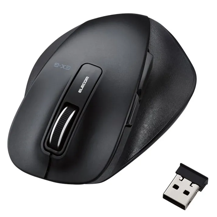 エレコム 静音EX-G ワイヤレスBlueLEDマウス Mサイズ レッド M-XGM10DBSBK