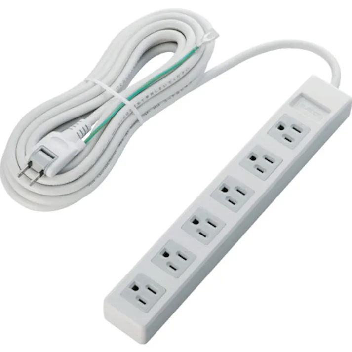 【CAINZ-DASH】エレコム RoHs準拠OAタップ 3P 6個口 5m マグネットなし ホワイト T-T01-3650WH/RS【別送品】