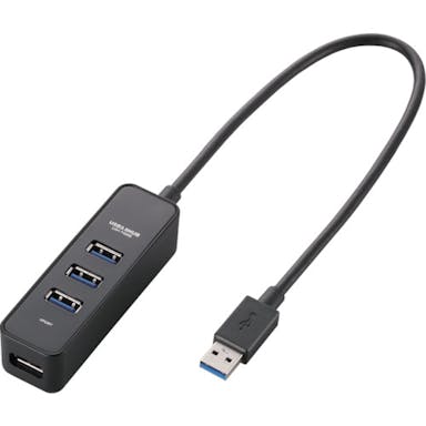 【CAINZ-DASH】エレコム マグネット付き４ポートＵＳＢ３．０ハブ　バスパワー専用モデル　ブラック U3H-T405BBK【別送品】