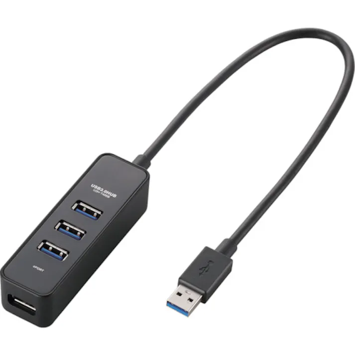 【CAINZ-DASH】エレコム マグネット付き4ポートUSB3.0ハブ バスパワー専用モデル ブラック U3H-T405BBK【別送品】
