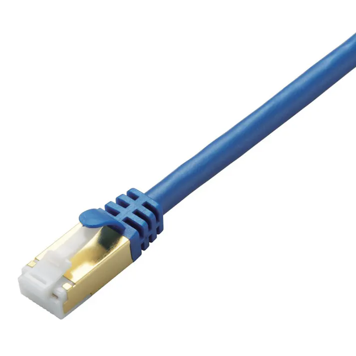 エレコム Cat7W構造爪折れ防止LANケーブル メタリックブルー 0.5m