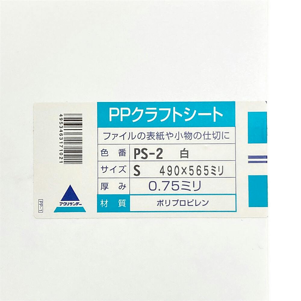non❤︎【ppシート】 PPクラフトシート 白 PS-2 490mm×565mm 0.75mm厚 | ペンキ（塗料