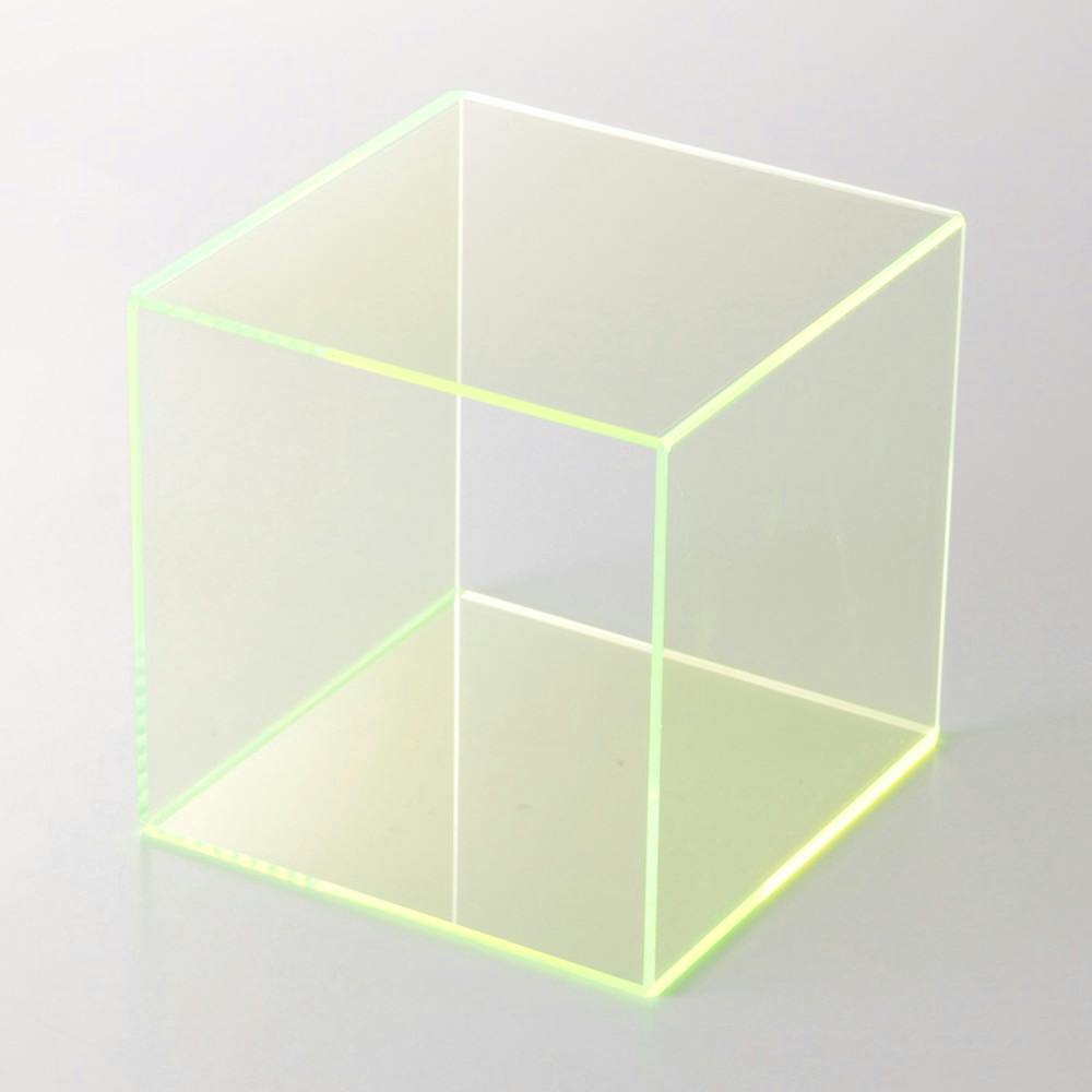 アクリルスクエア 蛍光グリーン 100mm×100mm×100mm 2mm厚 | ペンキ