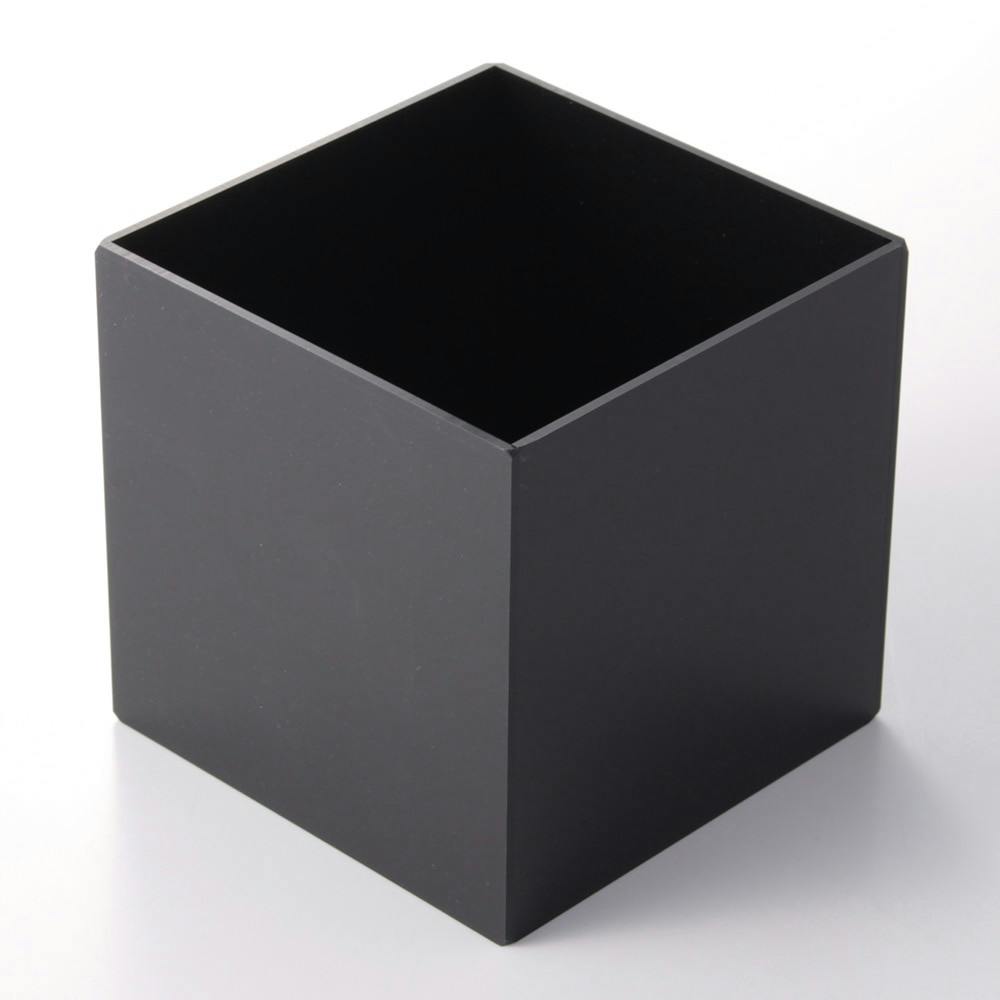 アクリルスクエア マットブラック 100mm×100mm×100mm 2mm厚