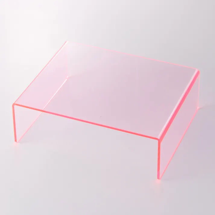 アクリルコ型台 蛍光レッド 180mm×60mm×145mm 3mm厚