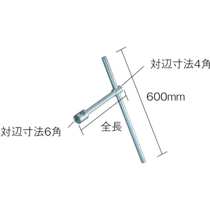 【CAINZ-DASH】ＴＯＮＥ Ｔ形レンチ　両口ホイルナットレンチ　対辺寸法６角：３２ｍｍ　対辺寸法４角：１７ｍｍ HW-3217【別送品】