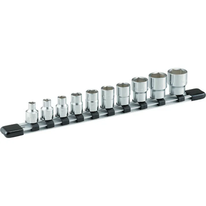 【CAINZ-DASH】TONE ソケットセット(6角・ホルダー付) 10pcs 差込角9.5mm HS310【別送品】