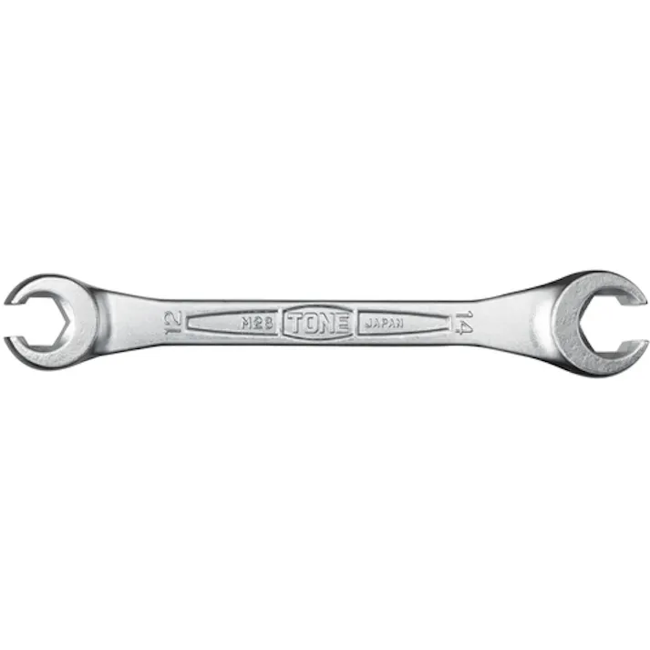 【CAINZ-DASH】TONE フレアナットレンチ 対辺寸法12×14mm 全長160mm メッキ処理 M26-1214【別送品】