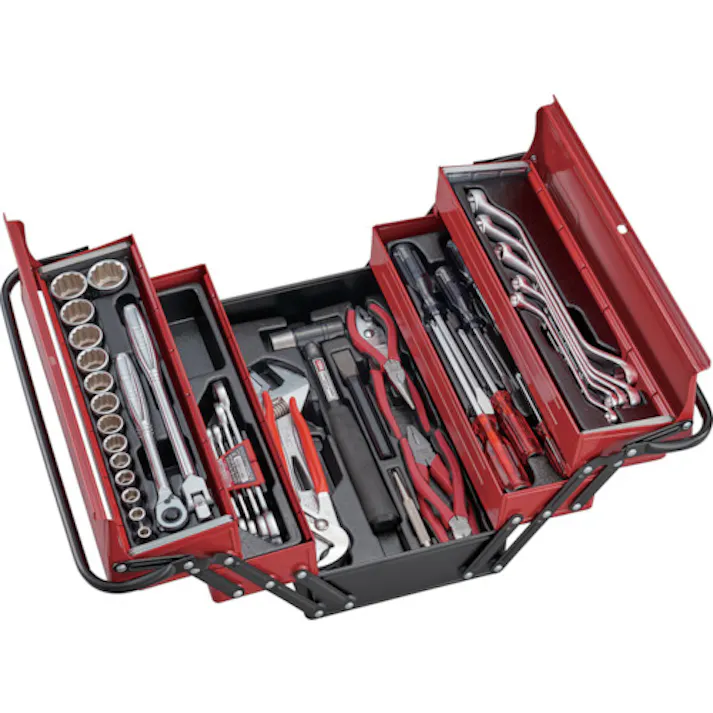 【CAINZ-DASH】TONE 整備用工具セット ツールセット(メンテナンス用) 間口410×奥行220×高さ220mm セット内容53点 700SD【別送品】