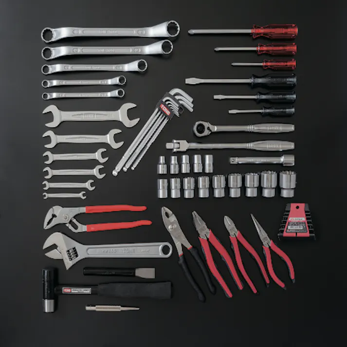 【CAINZ-DASH】TONE 整備用工具セット ツールセット(メンテナンス用) 間口410×奥行220×高さ220mm セット内容53点 700SD【別送品】