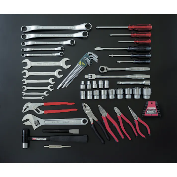 【CAINZ-DASH】TONE 整備用工具セット ツールセット(メンテナンス用) 間口410×奥行220×高さ220mm セット内容53点 700SD【別送品】