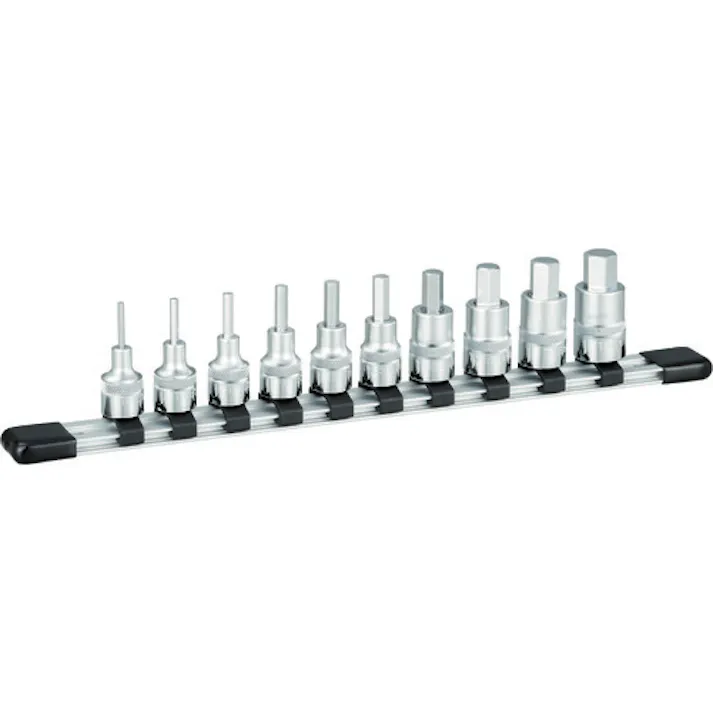 【CAINZ-DASH】TONE ヘキサゴンソケットセット(インチホルダー付) 10pcs 差込角9.5mm HHB310【別送品】