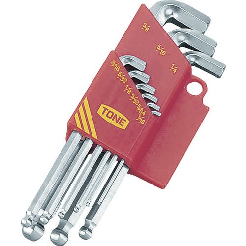TONE ボールポイント六角棒レンチセット マスターツール首下ショートボールポイントL形レンチセット 300g BSB900S ボールポイント六角棒レンチ(インチサイズ)セット TONE ボールポイント六角棒レンチセット マスターツール首下ショートボールポイントL形レンチセット 300g BSB900S ボールポイント六角棒レンチ(インチサイズ)セット