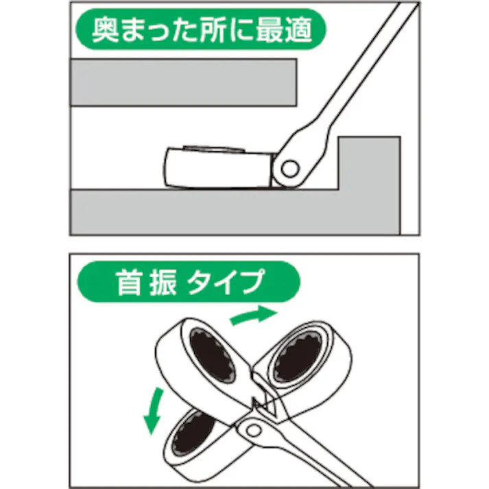 【CAINZ-DASH】TONE 首振ラチェットめがねレンチ 16mm RMF-16【別送品】