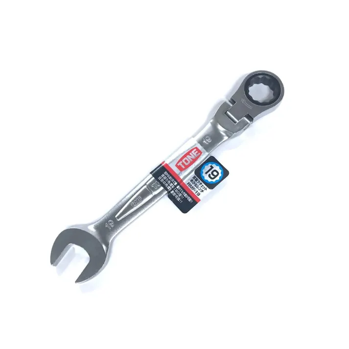 TONE トネ 首振式ラチェットメガネレンチ 対辺寸法19mm RMF-19HP