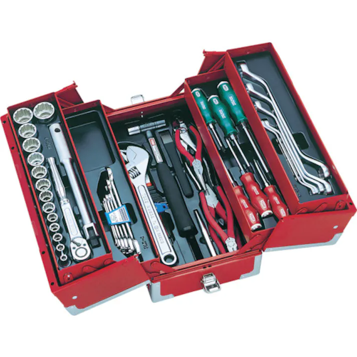 【CAINZ-DASH】TONE 整備用工具セット ツールセット シルバー 差込角12.7mm 53点セット TSS4331SV【別送品】