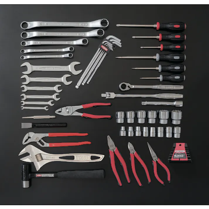 【CAINZ-DASH】TONE 整備用工具セット ツールセット シルバー 差込角12.7mm 53点セット TSS4331SV【別送品】