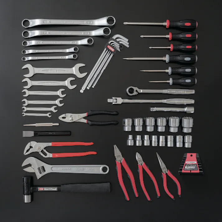 【CAINZ-DASH】TONE 整備用工具セット ツールセット マットブラック 差込角12.7mm 53点セット TSS4331BK【別送品】