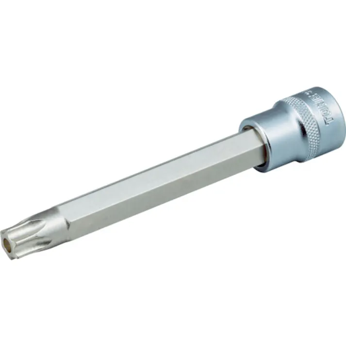 【CAINZ-DASH】TONE ヘックスローブソケット ロングトルクスソケット(いじり防止タイプ) T45 差込角9.5mm 先端寸法7.77mm 3TX-T45HL【別送品】