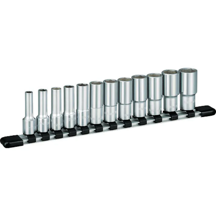 【CAINZ-DASH】TONE ディープソケットセット(インチ) (6角・ホルダー付) 吋目 12pcs 差込角9.5mm HSBL312【別送品】