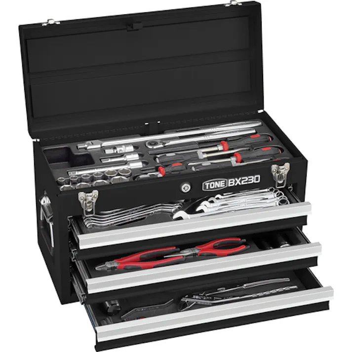 【CAINZ-DASH】TONE 整備用工具セット ツールセット 差込角12.7mm 58点セット マットブラック TSA450BK【別送品】