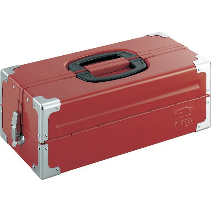 【CAINZ-DASH】TONE ツールケース(メタル) V形2段式 433X220X160mm レッド BX322S【別送品】