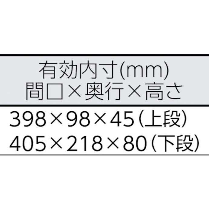 【CAINZ-DASH】ＴＯＮＥ スチール製工具箱　ツールケース（メタル）　Ｖ形２段式　シルバー　外形寸法１６０ｍｍ BX322SSV【別送品】