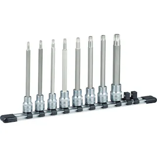 【CAINZ-DASH】TONE ヘックスローブソケットセット ロングトルクスソケットセット(強力タイプ・ホルダー付) 差込角9.5mm HTX308L【別送品】