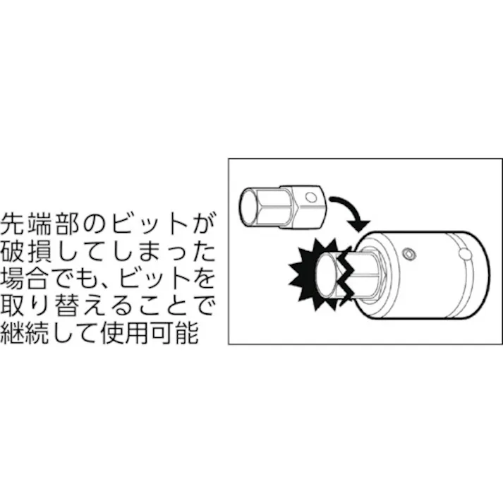 【CAINZ-DASH】TONE インパクト用ヘキサゴンビット 差込角19.0mm 対辺寸法24mm BIT21-24【別送品】