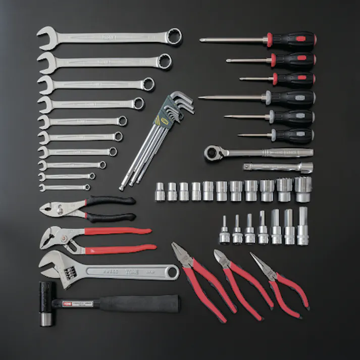 【CAINZ-DASH】TONE 整備用工具セット ツールセット 差込角12.7mm 53点セット シルバー TSH4509SV【別送品】