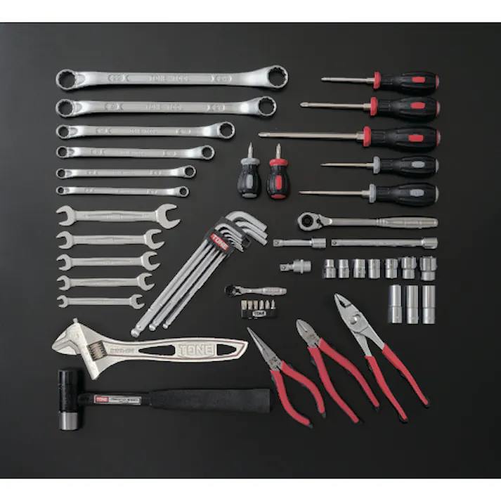 【CAINZ-DASH】TONE 整備用工具セット ツールセット 差込角9.5mm 56点セット シルバー TSA3309SV【別送品】
