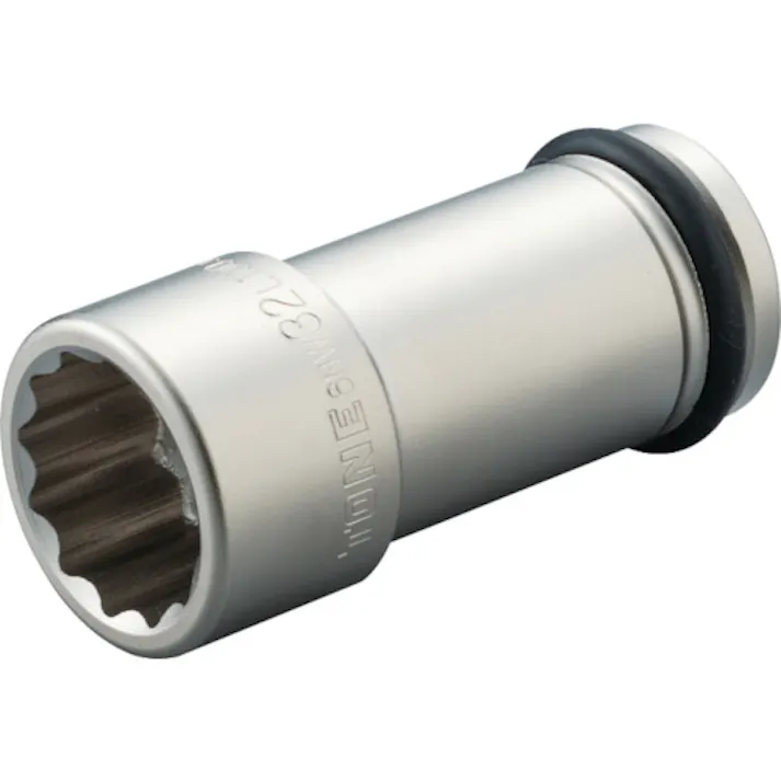【CAINZ-DASH】TONE インパクト用ロングソケット(12角) 対辺寸法19mm 差込角19.0mm 6NW-19L100【別送品】